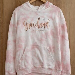 Graceland Elvis Pink Tie-Dye Crew Neck Sweater